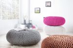 Pufa Stolik Wolle Ball Pouf Leeds XXL różowa 70 cm  - Invicta Interior 6